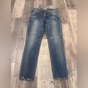 Moussy Vintage Saab Raw Hem Distressed Skinny Ankle Jeans 29